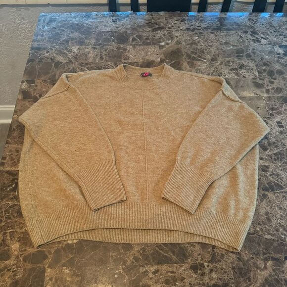 Vince Camuto Women's Center Seam Warm & Cozy Crewneck Sweater Latte Heather XL - Picture 9 of 9